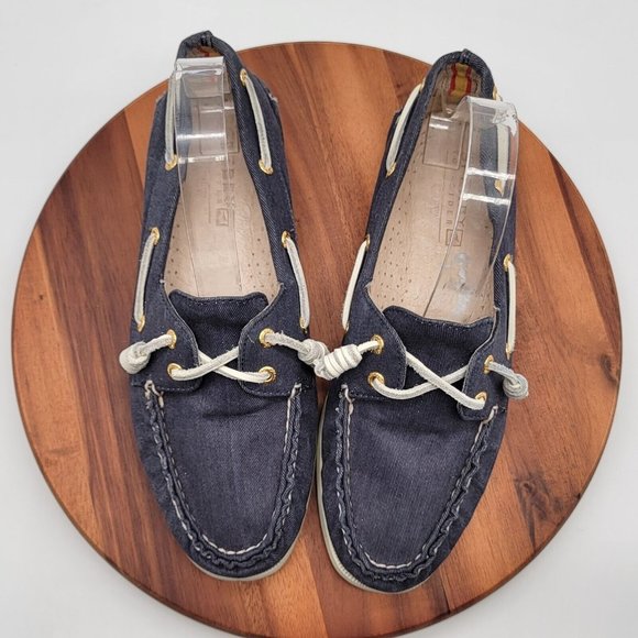 Sperry Top Sider Blue Denim Slip On 9826041 Authentic Original Boat Preppy Shoe - Picture 5 of 12